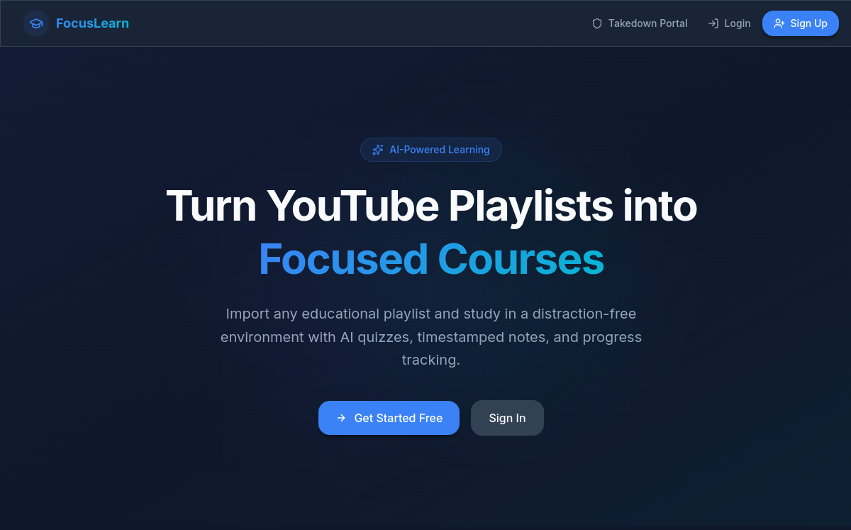 FocusLearn landing page banner